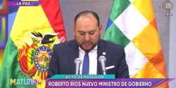 Roberto Ríos asume como ministro de Gobierno y advierte que no permitirá que la paz social se ponga en riesgo