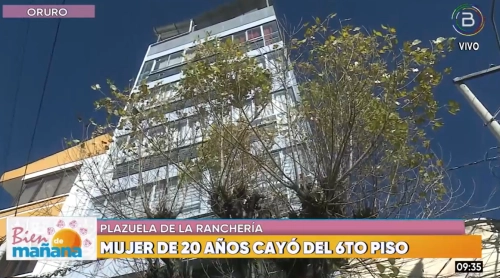 Oruro: Mujer de 20 años fallece tras caer del 6to piso de un edificio