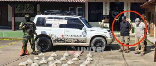 Hallan a dos sujetos a bordo de un vehículo traficando 20 kilos de droga en Chimoré